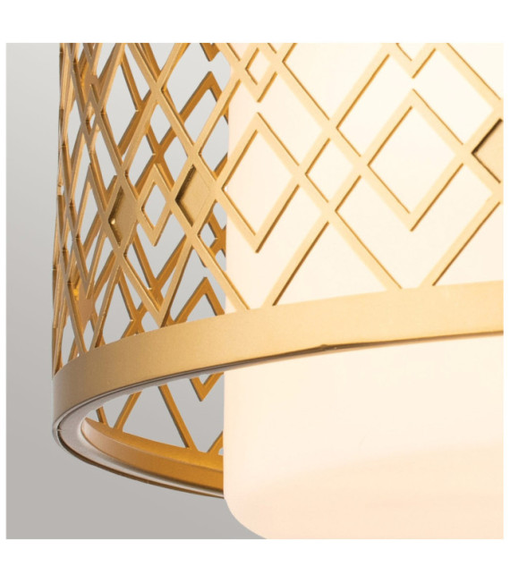 Lampadario Ziggy In Vetro, Acciaio Laccato Oro