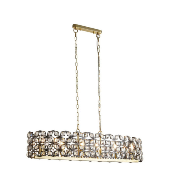 Suspension Iris Acier doux,verre Laiton