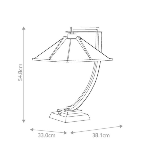 Lampe de table Pomeroy Verre d'art,acier Bronze occidental