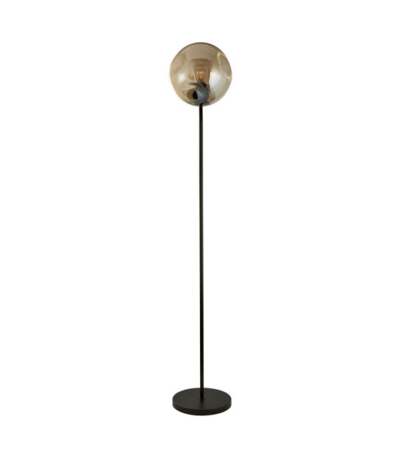 Punch Stehlampe aus Weichstahl, schwarzem Glas