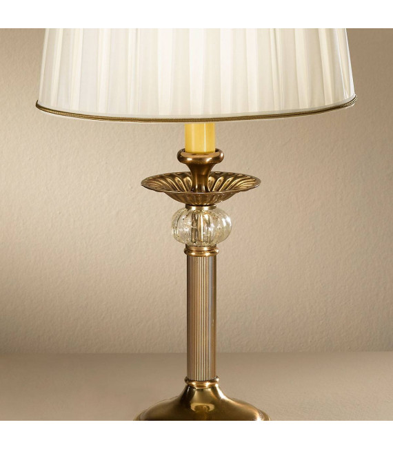 Lámpara de mesa clásica ASCOT latón antiguo 1 bombilla