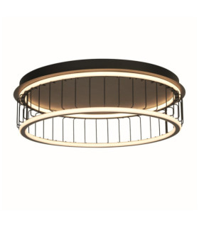 Plafonnier Circolo Aluminium,acier doux Blanc, sable noir