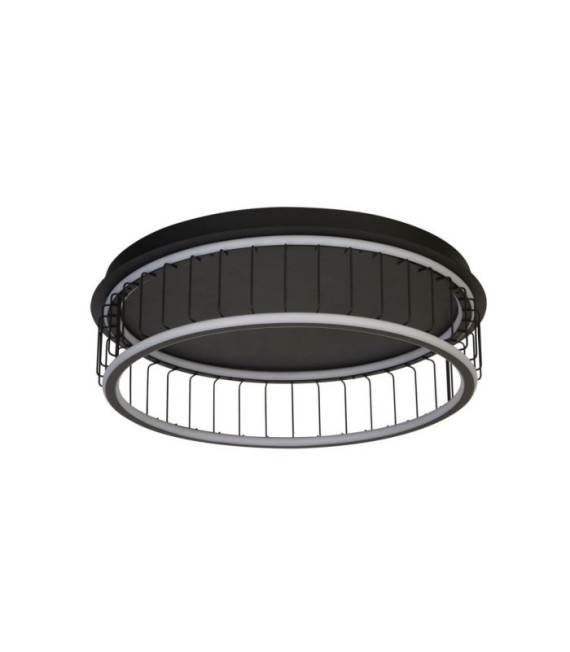 Plafonnier Circolo Aluminium,acier doux Blanc, sable noir