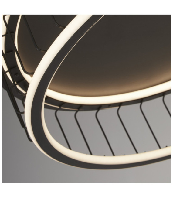 Plafonnier Circolo Aluminium,acier doux Blanc, sable noir