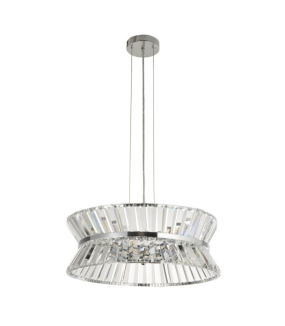 Lámpara colgante Uptown Acero dulce, Vidrio transparente, cromo