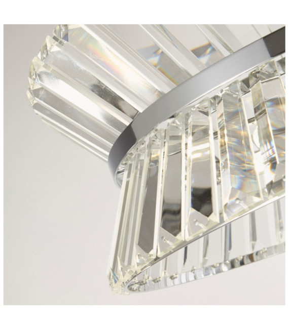 Suspension Uptown Acier doux,verre Clair, chromé