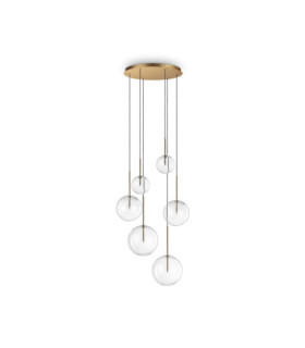 Lampada a sospensione Equinoxe in metallo ottone