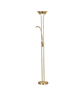 Mother Floor Lamp, Mild Steel, Acrylic, Satin Brass Glass
