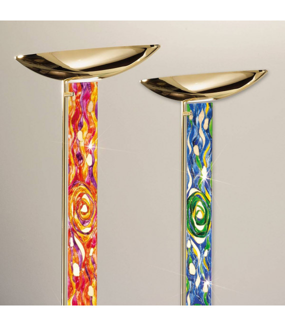 Lampadaire design DELPHI Or 24 Carats 2 ampoules