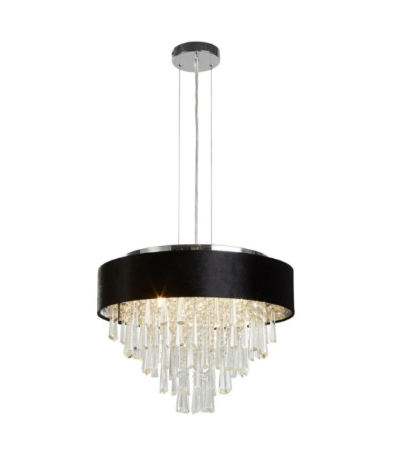 Suspension Glamour Cristal,acier doux,acrylique,tissu Chrome