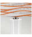 Lampe de table Milo Base en céramique,acier,Abat-jour en tissu Nickel poli