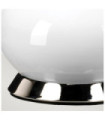 Lampe de table Milo Base en céramique,acier,Abat-jour en tissu Nickel poli