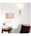 Milo Table Lamp Ceramic Base, Steel, Polished Nickel Fabric Shade