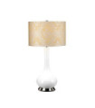 Milo Table Lamp Ceramic Base, Steel, Polished Nickel Fabric Shade