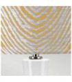 Lampe de table Milo Base en céramique,acier,Abat-jour en tissu Nickel poli