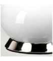 Lampe de table Milo Base en céramique,acier,Abat-jour en tissu Nickel poli
