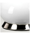 Milo Table Lamp Ceramic Base, Steel, Polished Nickel Fabric Shade