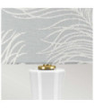 Milo table lamp Ceramic base, steel, Aged brass fabric lampshade