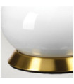 Milo table lamp Ceramic base, steel, Aged brass fabric lampshade
