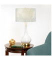 Milo table lamp Ceramic base, steel, Aged brass fabric lampshade