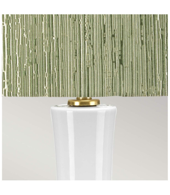 Milo table lamp Ceramic base, steel, Aged brass fabric lampshade