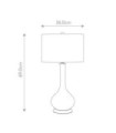 Lampe de table Milo Base en céramique,acier,Abat-jour en tissu Laiton vieilli