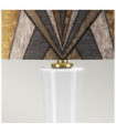 Milo table lamp Ceramic base, steel, Aged brass fabric lampshade
