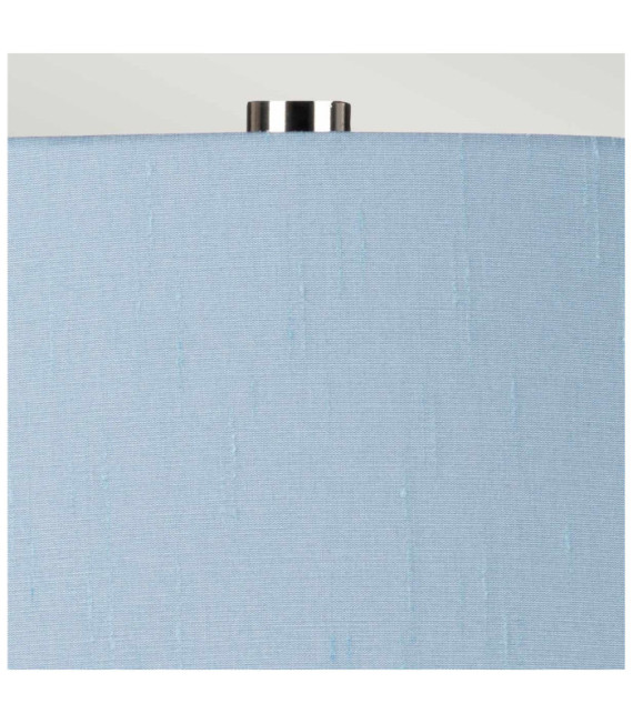 Isla Table Lamp Ceramic Base, Steel, Faux Silk Shade, Polished Nickel