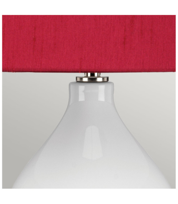 Isla Table Lamp Ceramic Base, Steel, Faux Silk Shade, Polished Nickel