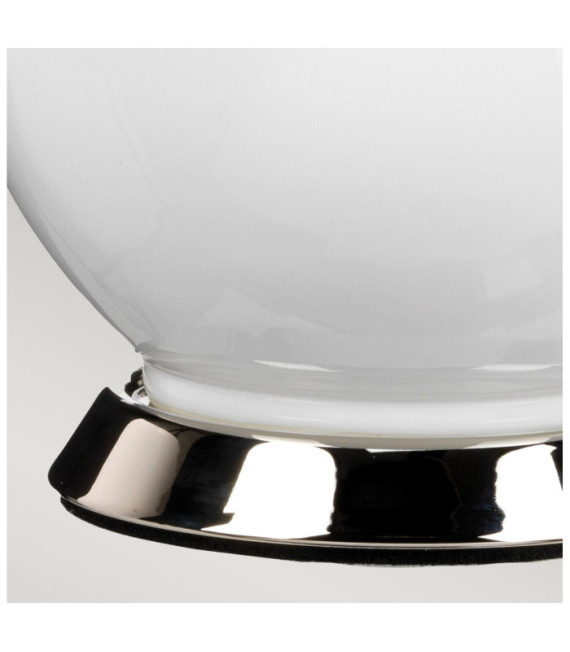 Isla Table Lamp Ceramic Base, Steel, Faux Silk Shade, Polished Nickel