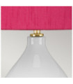 Isla table lamp Ceramic base, steel, Faux silk lampshade, Aged brass