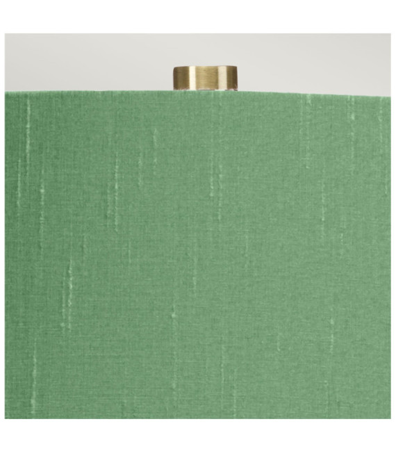 Isla table lamp Ceramic base, steel, Faux silk lampshade, Aged brass
