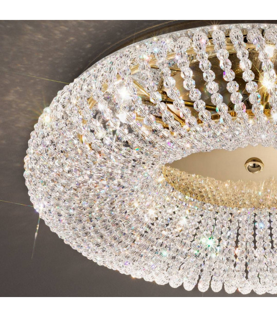Plafonnier design CARLA Or 24 Carats 5 ampoules