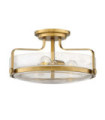 Plafonnier Harper Acier,verre grainé transparent Laiton Héritage