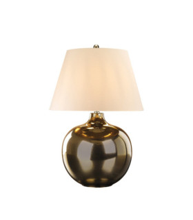 Lampada da tavolo in porcellana ottomana in bronzo metallizzato