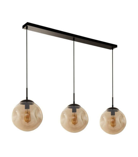 Lámpara colgante Punch Acero dulce, Vidrio negro