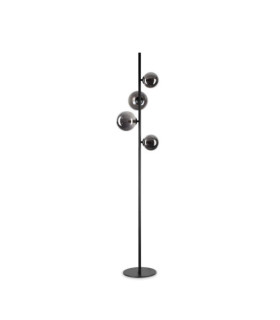 PERLAGE Floor Lamp Glass, Black Metal
