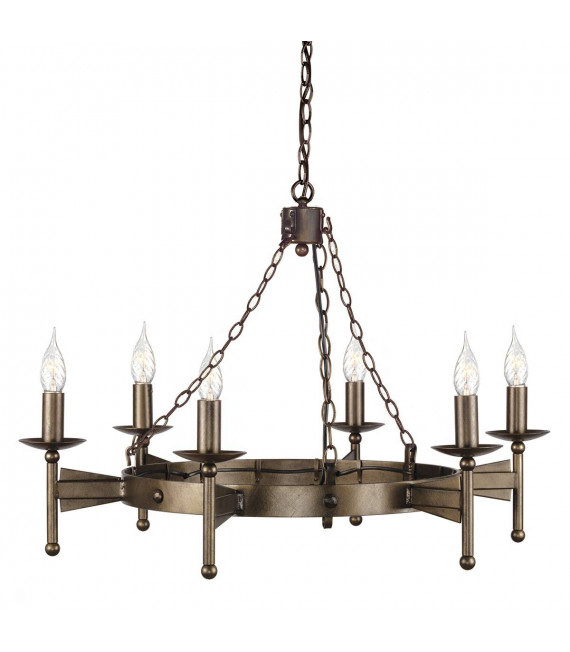 Ciondolo Cromwell, bronzo invecchiato, 5 lampadine