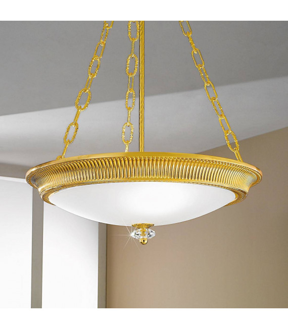 Lampada a sospensione classica MILORD 24 carati in oro 3 lampadine