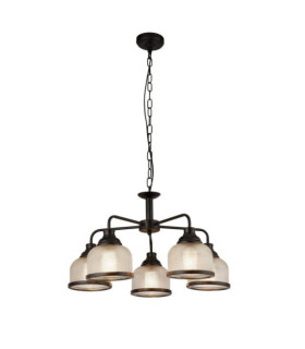 Lampada a sospensione Highworth Acciaio dolce, vetro trasparente, nero