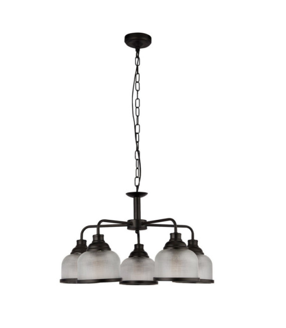 Highworth pendant light Mild steel, Clear glass, black