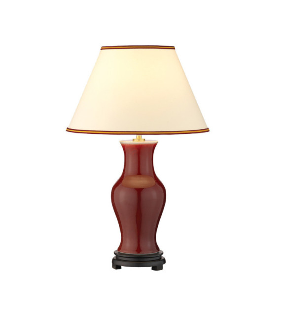 Ochsenblut Tischlampe Lampenschirm aus Porzellan, Holz, Rinderblut