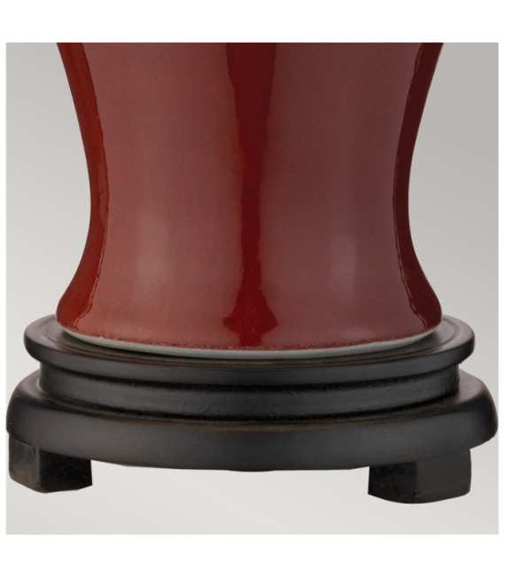 Lampada da tavolo Sangue di bue Paralume in porcellana, legno, Sangue di manzo