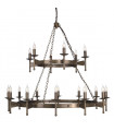 plafonnier ventilateur vintage 2 ampoules e27 max 60w brun patiné