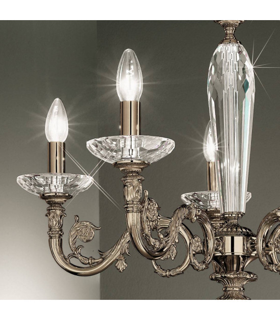 Araña clásica CONTARINI latón antiguo 5 bombillas