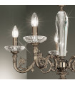 Chandelier classique CONTARINI laiton antique 5 ampoules