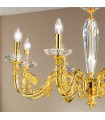 Chandelier classique CONTARINI Or 24 Carats 8 ampoules
