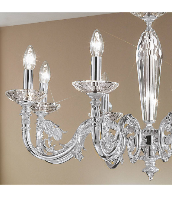 Candeliere classico CONTARINI cromato 8 lampadine