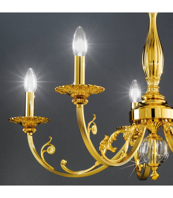 Klassischer Kerzenhalter PISANI 24 Karat Gold 5 Glühbirnen