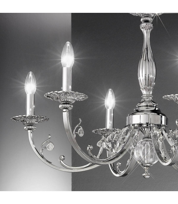 Klassischer Kerzenhalter PISANI Chrom 6 Glühbirnen
